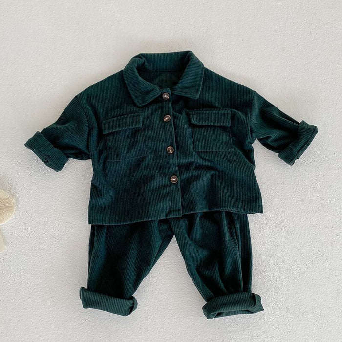 Cozy Corduroy Baby Jacket and Pants Set