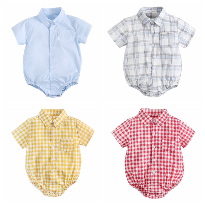 Checkered Rompers for Baby Boys