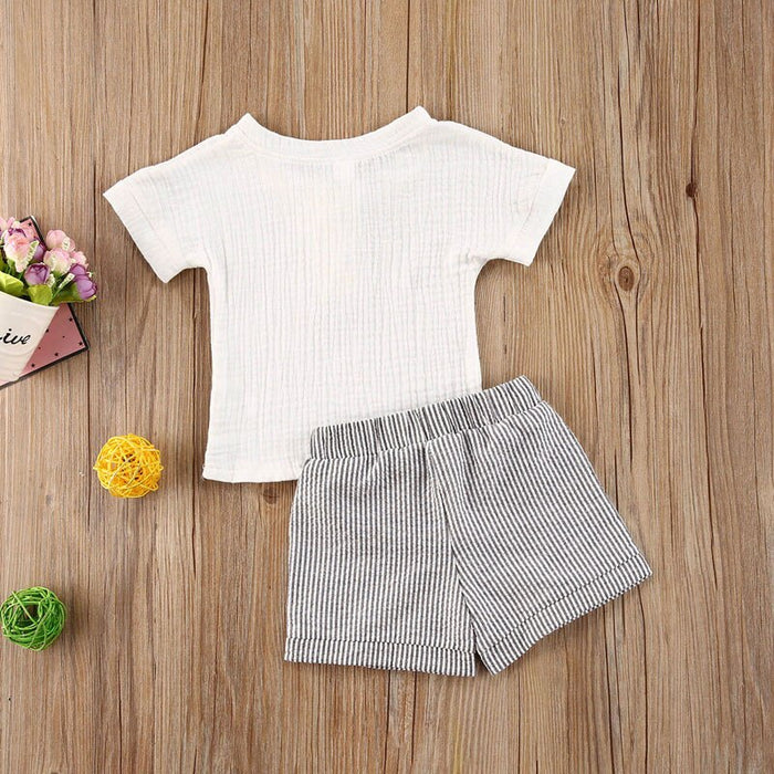 Comfortable Striped Summer Baby Set