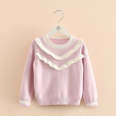 Ruffled Cotton Sweater for Baby Girls