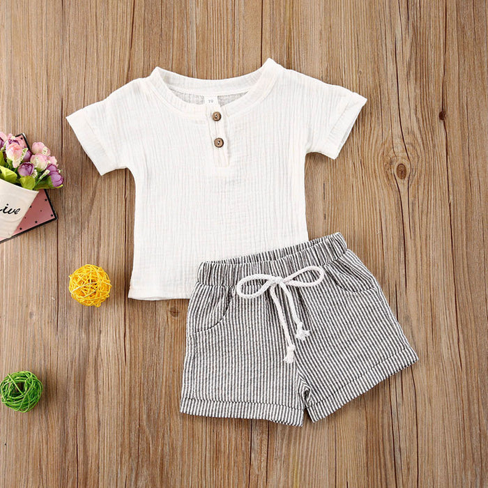 Comfortable Striped Summer Baby Set