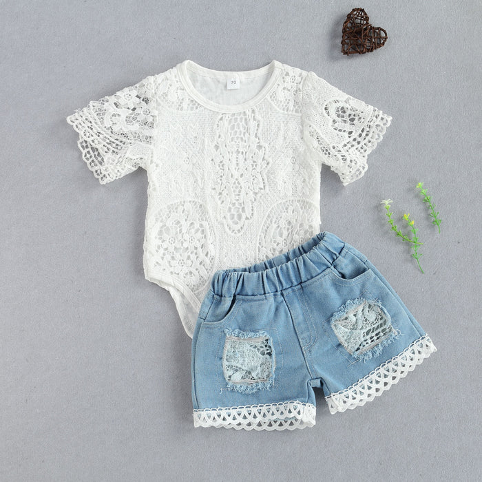 Phoebe Lace Top and Jeans Set