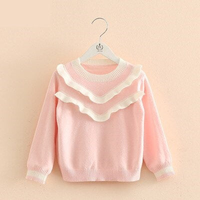 Ruffled Cotton Sweater for Baby Girls