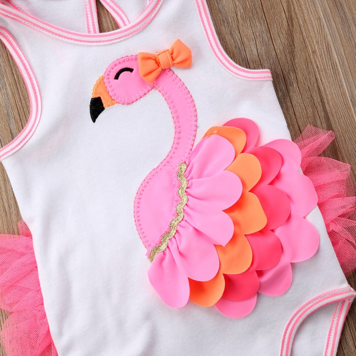 Flamingo Flower Baby Girl's Beachwear