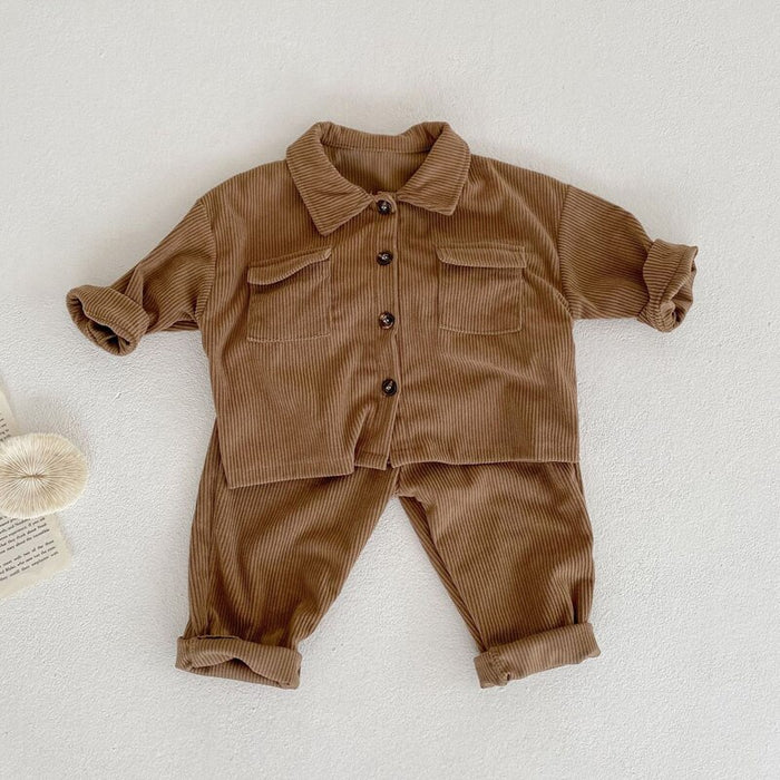 Cozy Corduroy Baby Jacket and Pants Set