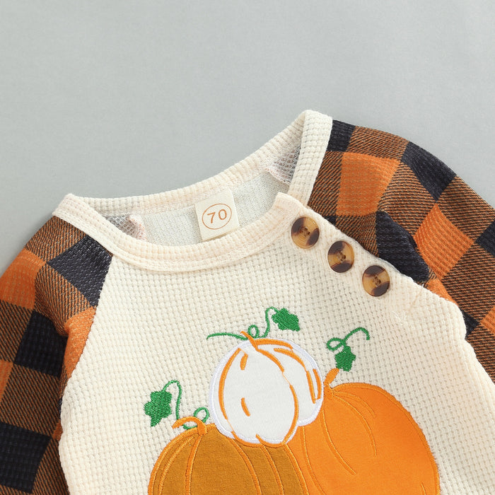 Adorable Pumpkin Print Romper