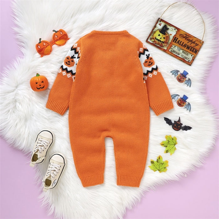 Halloween Pumpkin Print Jumpsuit