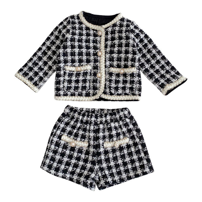 Stylish Geometric Baby Girls' Coat