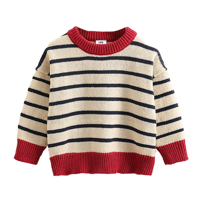 Stripe Knitted Sweater For Baby Girls