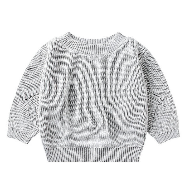 Long Sleeve Round Neck Knitted Sweatshirt