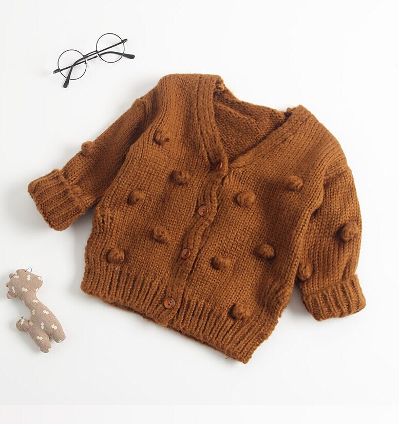 Pom Pom Knitted Sweater Coat