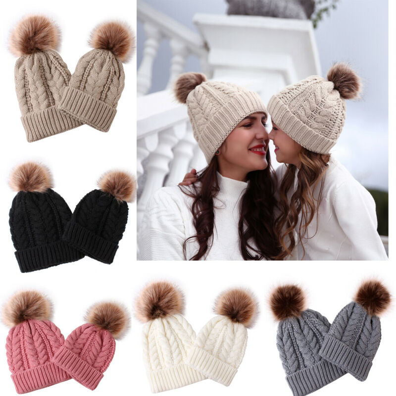 Mom and Me Beanies Set - Pink