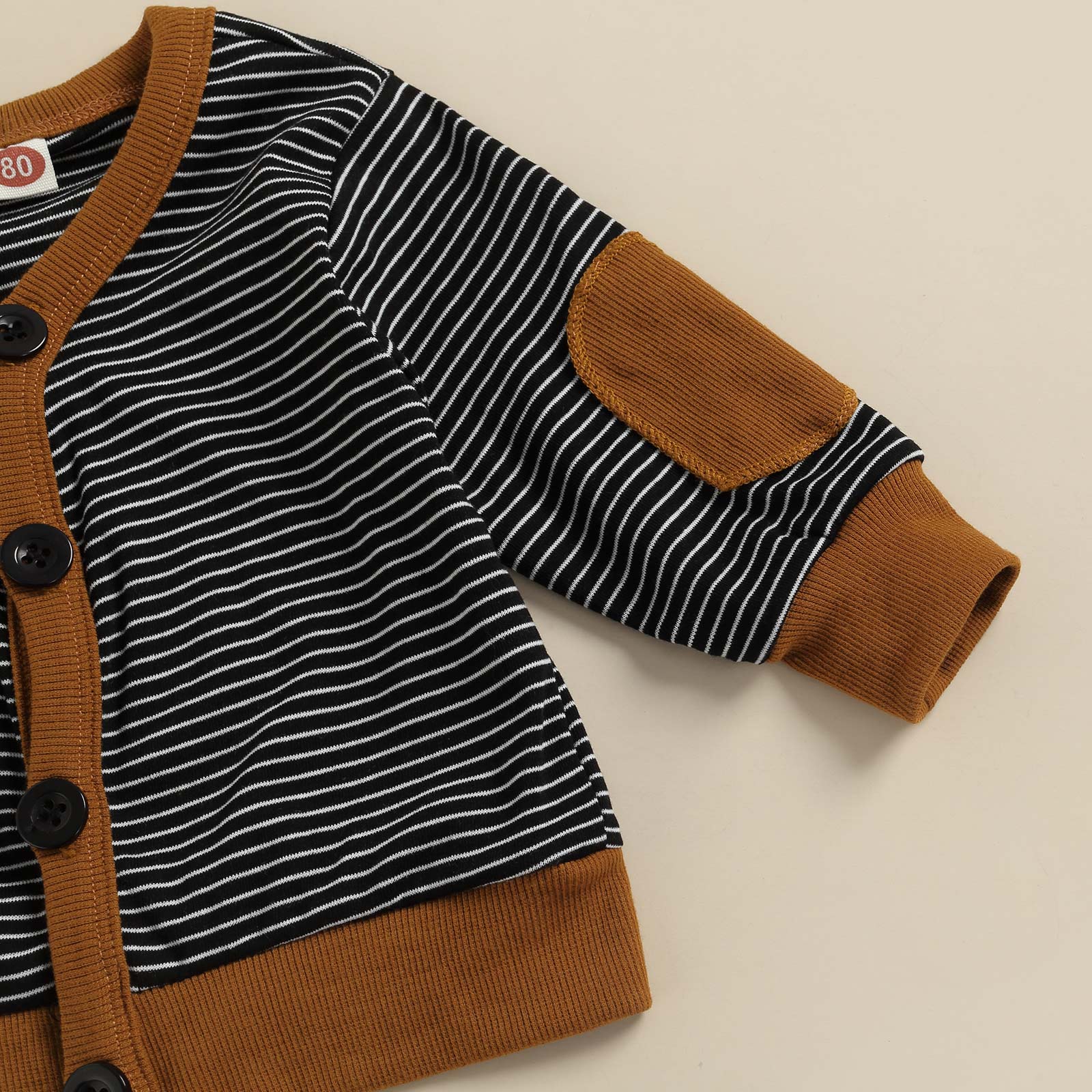Stripe Patch Button-down Cardigan