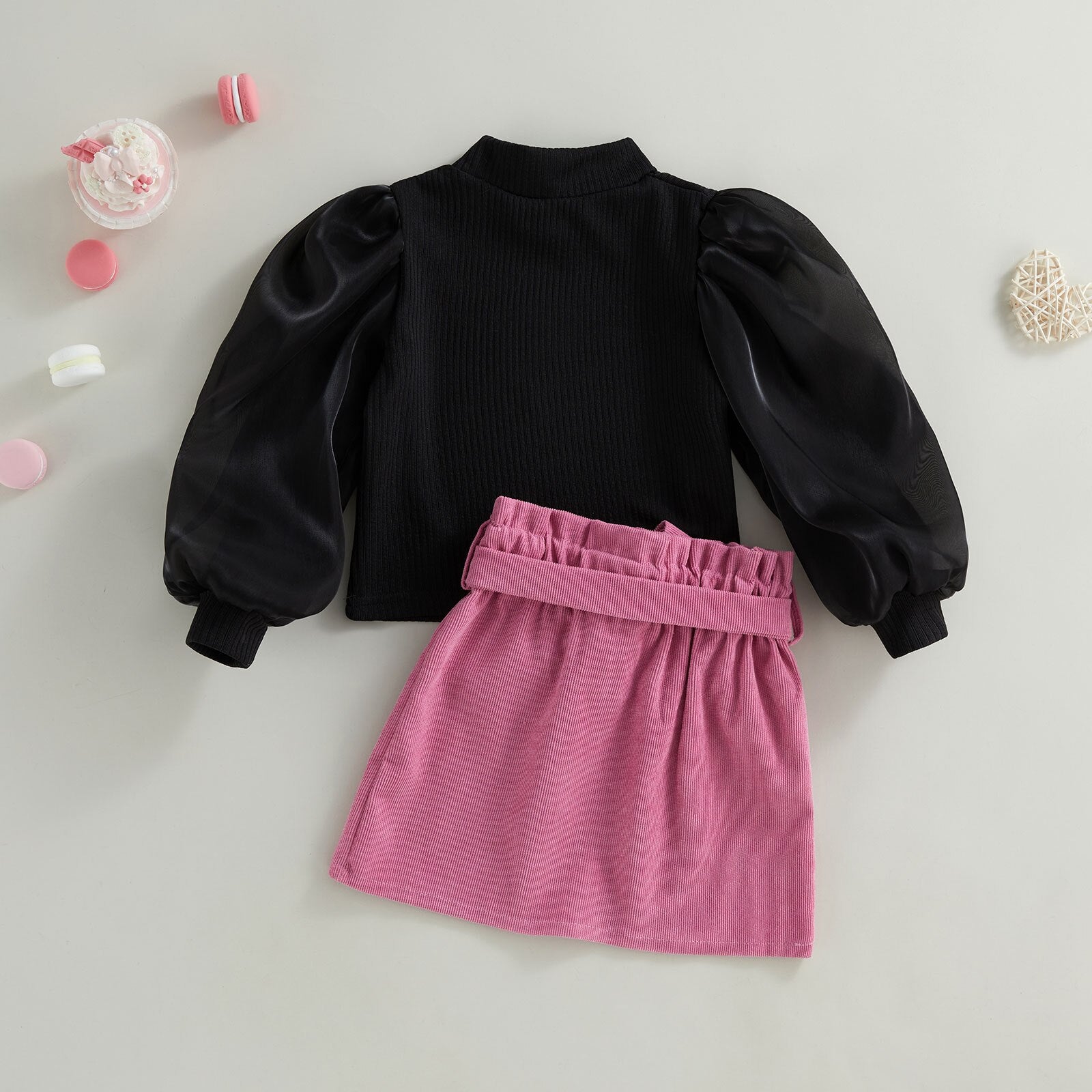 Balloon Heart Top with Candy Skirt Set