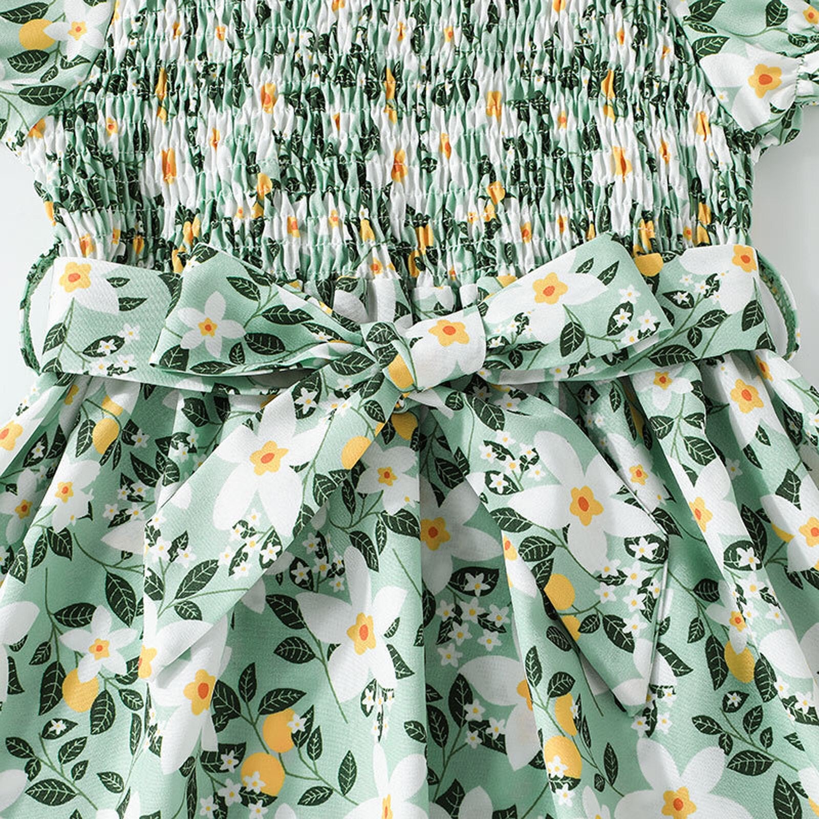 Smocked Floral Dress