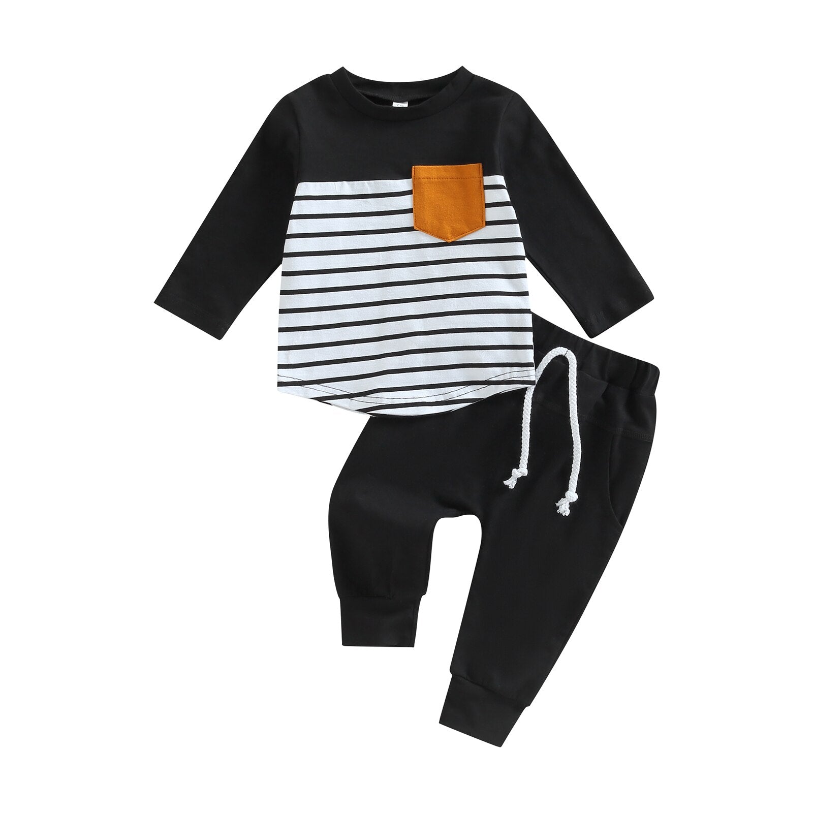 Striped Matching Stretchy Baby Outfit Set